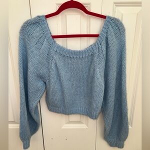 Light Blue Cropped Sweater
